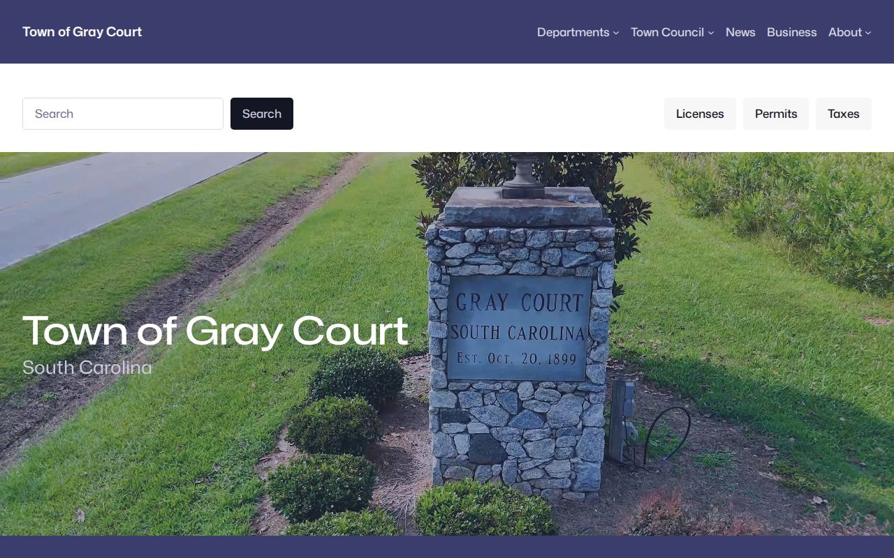 Gray Court municipal warrant and Town Hall court reference