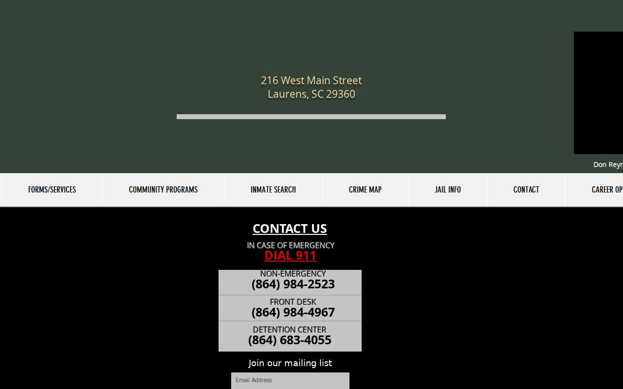 Laurens County warrant records, official Sheriff’s Office website