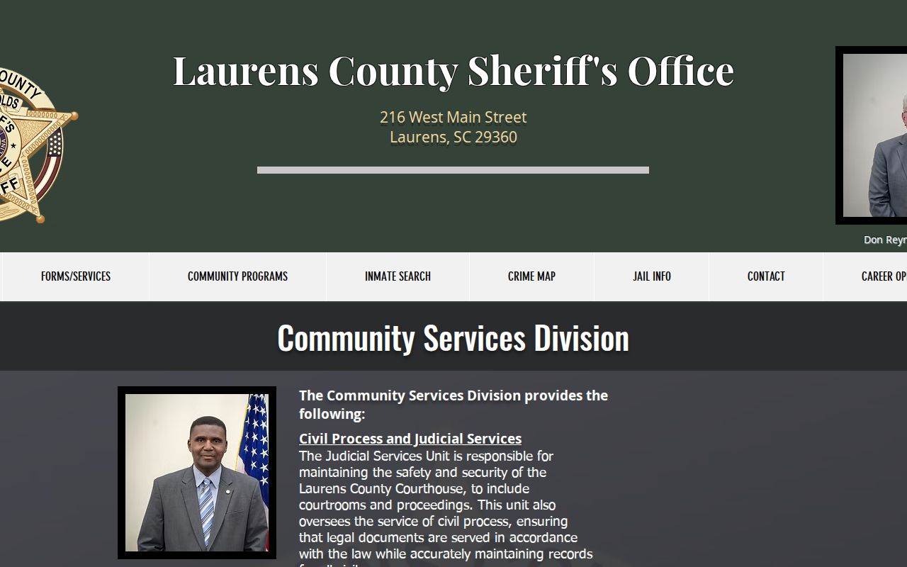Laurens County warrant search, Sheriff’s Warrant Unit duties